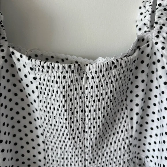 REFORMATION Malvina Linen Polka Dot Mini Dress - Picture 7 of 14